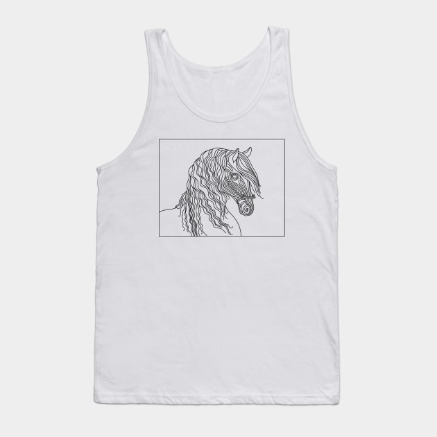 Horse line art illustration, Equine design, Equestrian minimalist art, Horse lovers gifts, Horse show mom. Tank Top by PAULsPRINT